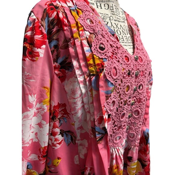 Denim & Co. Multicolored 3/4 Sleeves V-Neck Size 22W Officecore Fairy Whimsical - Picture 4 of 10